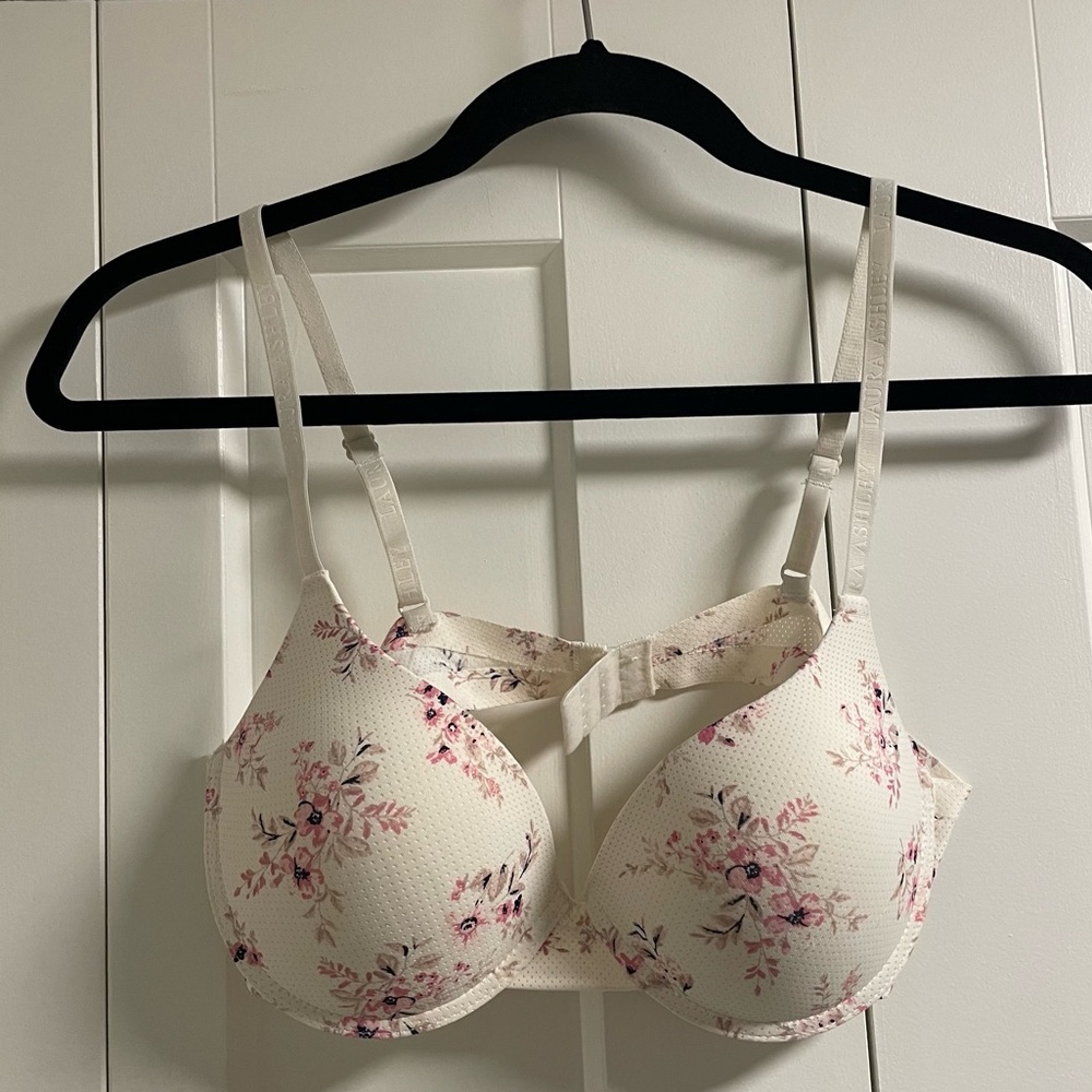 Laura Ashley Pink Floral Padded Bra Romantic Feminine Side 36C
